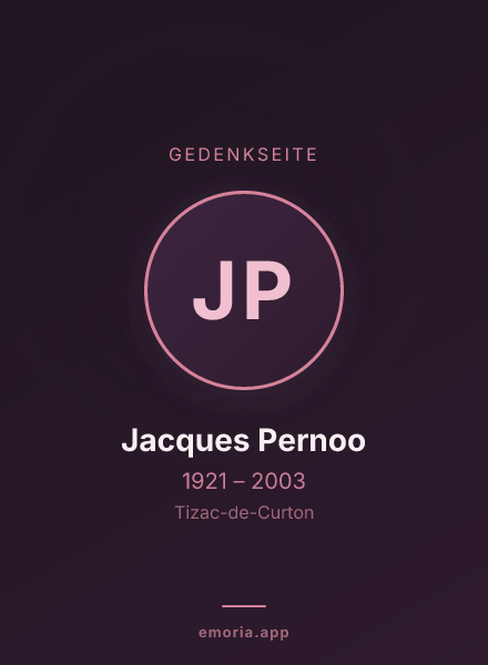 Gedenkportrait von Jacques Pernoo