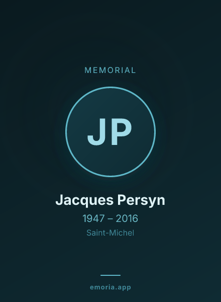 Memorial portrait of Jacques Persyn