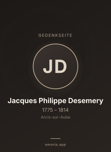 Gedenkportrait von Jacques Philippe Desemery