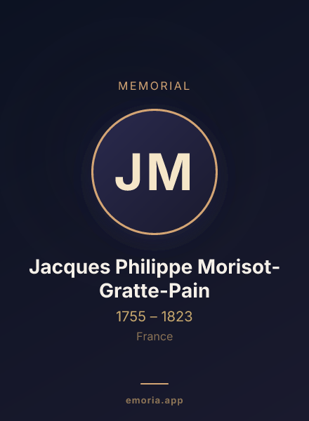 Memorial portrait of Jacques Philippe Morisot-Gratte-Pain