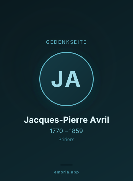 Gedenkportrait von Jacques-Pierre Avril