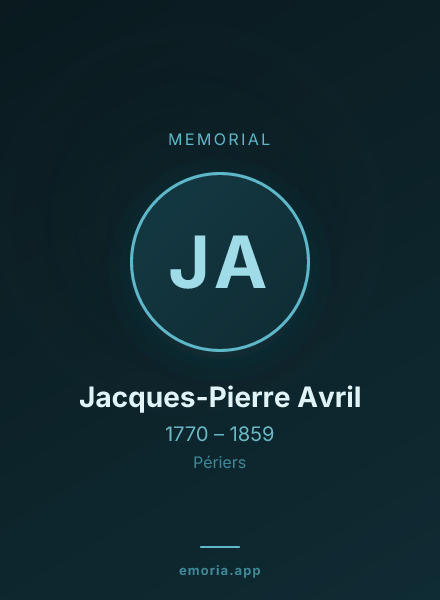 Memorial portrait of Jacques-Pierre Avril