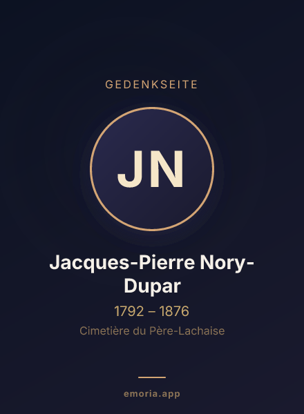 Gedenkportrait von Jacques-Pierre Nory-Dupar