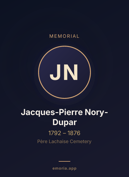 Memorial portrait of Jacques-Pierre Nory-Dupar