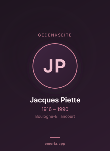 Gedenkportrait von Jacques Piette