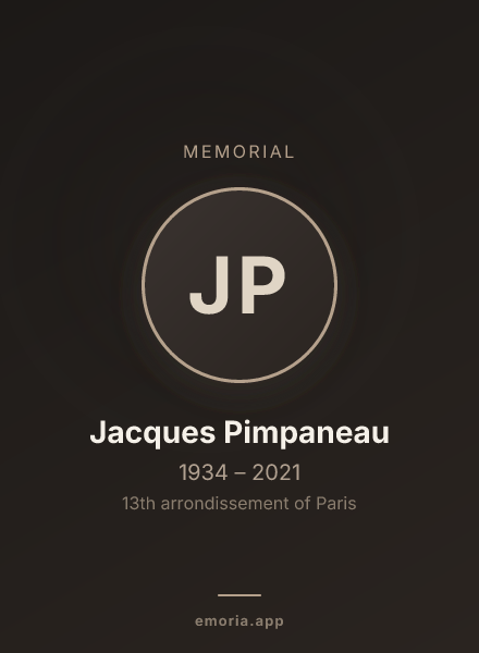 Memorial portrait of Jacques Pimpaneau