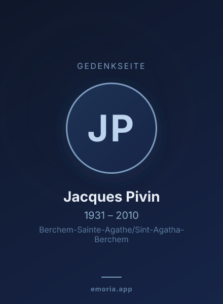 Gedenkportrait von Jacques Pivin