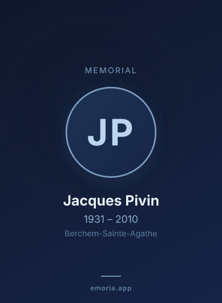 Memorial portrait of Jacques Pivin