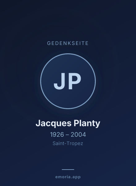 Gedenkportrait von Jacques Planty