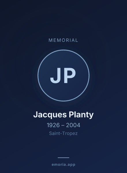 Memorial portrait of Jacques Planty
