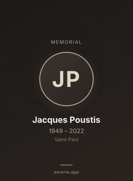 Memorial portrait of Jacques Poustis