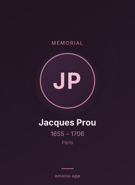 Memorial portrait of Jacques Prou