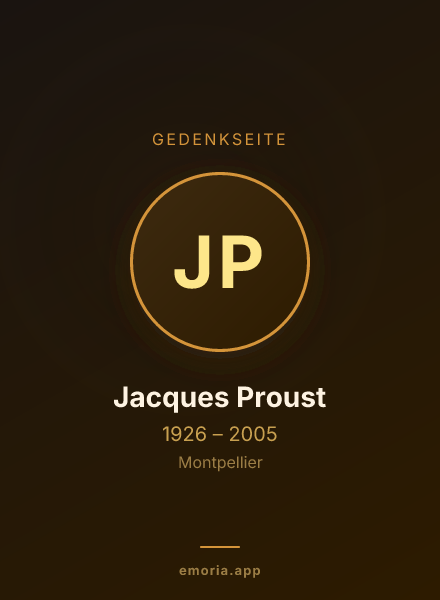 Gedenkportrait von Jacques Proust