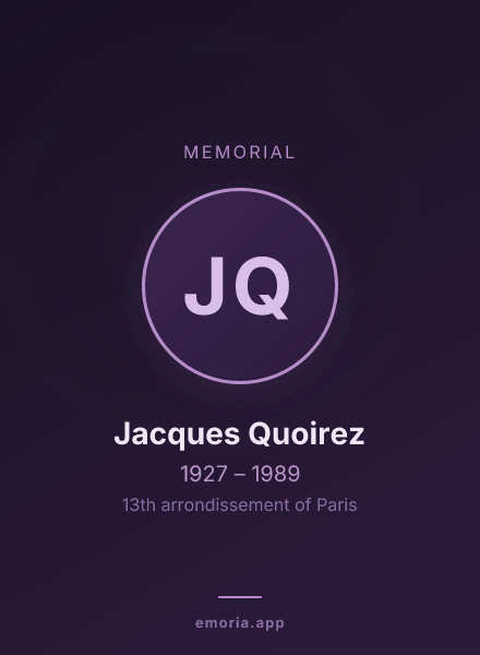 Memorial portrait of Jacques Quoirez