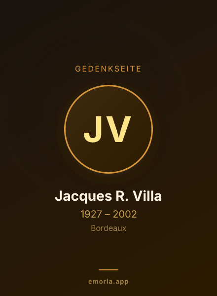 Gedenkportrait von Jacques R. Villa