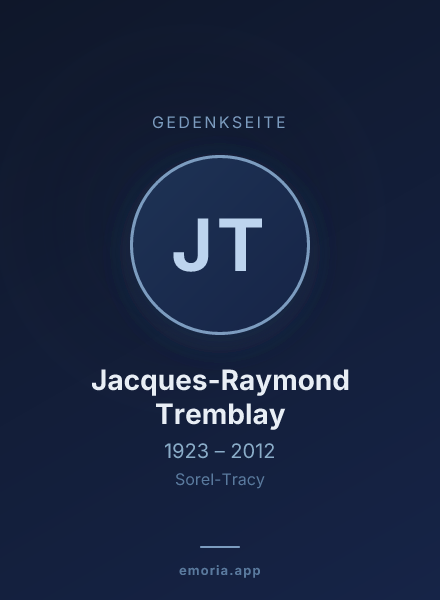 Gedenkportrait von Jacques-Raymond Tremblay