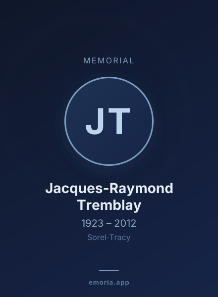 Memorial portrait of Jacques-Raymond Tremblay