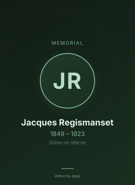 Memorial portrait of Jacques Regismanset