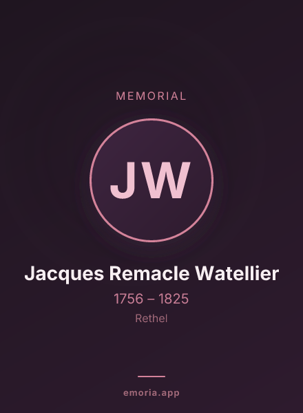 Memorial portrait of Jacques Remacle Watellier