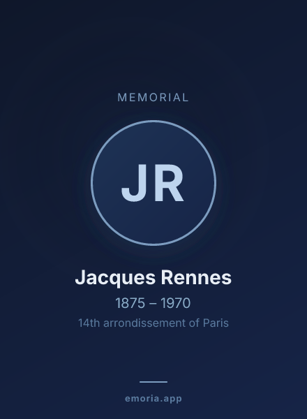 Memorial portrait of Jacques Rennes