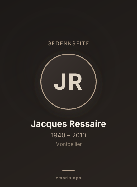 Gedenkportrait von Jacques Ressaire