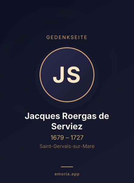 Gedenkportrait von Jacques Roergas de Serviez