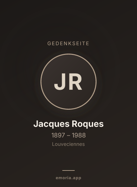 Gedenkportrait von Jacques Roques
