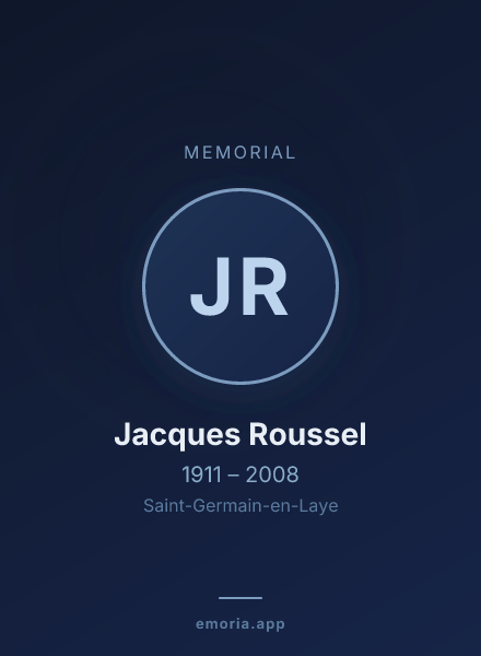 Memorial portrait of Jacques Roussel