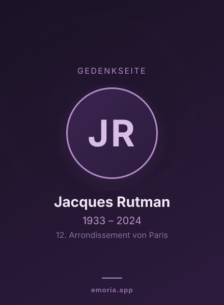 Gedenkportrait von Jacques Rutman