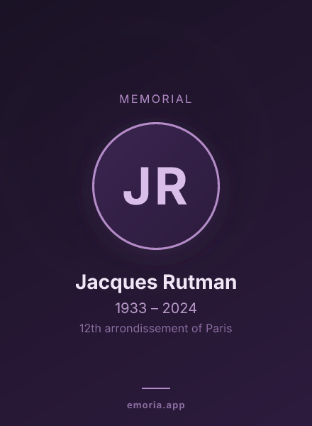 Memorial portrait of Jacques Rutman