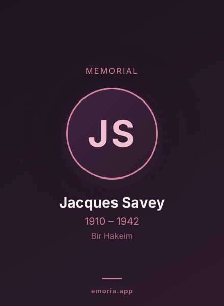 Memorial portrait of Jacques Savey