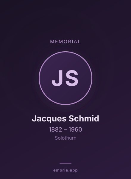 Memorial portrait of Jacques Schmid