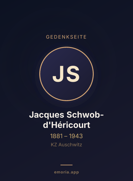 Gedenkportrait von Jacques Schwob-d'Héricourt