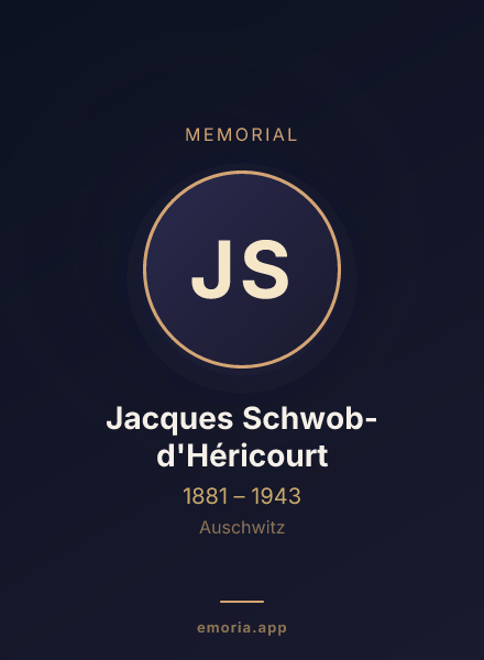 Memorial portrait of Jacques Schwob-d'Héricourt