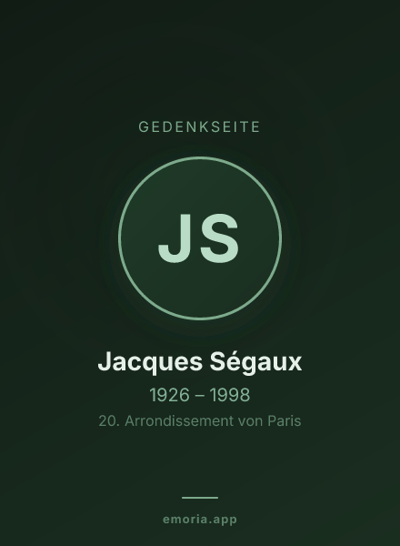 Gedenkportrait von Jacques Ségaux