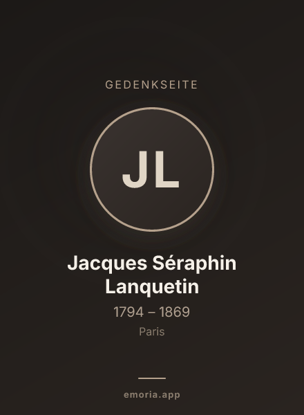Gedenkportrait von Jacques Séraphin Lanquetin