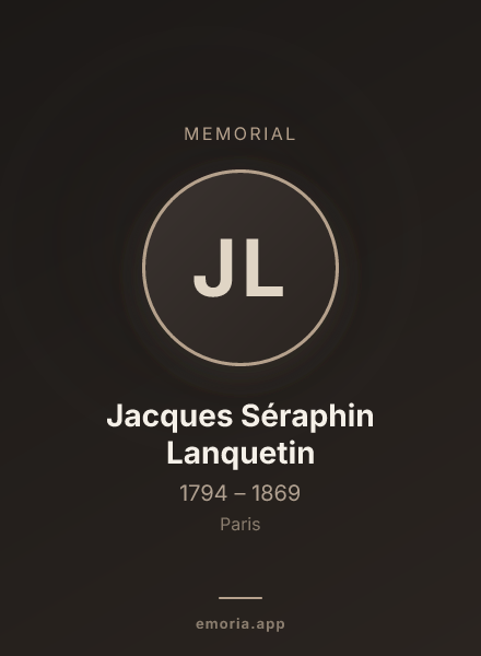 Memorial portrait of Jacques Séraphin Lanquetin