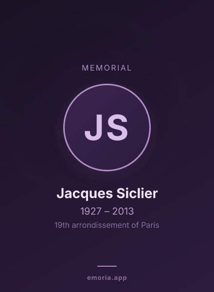 Memorial portrait of Jacques Siclier