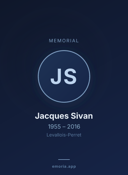 Memorial portrait of Jacques Sivan