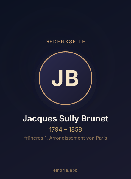 Gedenkportrait von Jacques Sully Brunet
