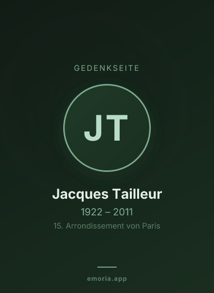Gedenkportrait von Jacques Tailleur