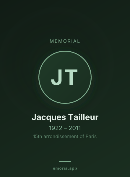 Memorial portrait of Jacques Tailleur