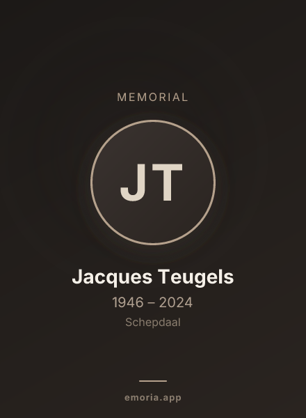 Memorial portrait of Jacques Teugels