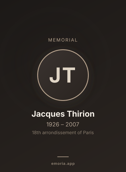 Memorial portrait of Jacques Thirion