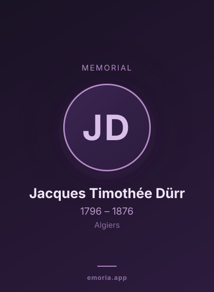 Memorial portrait of Jacques Timothée Dürr