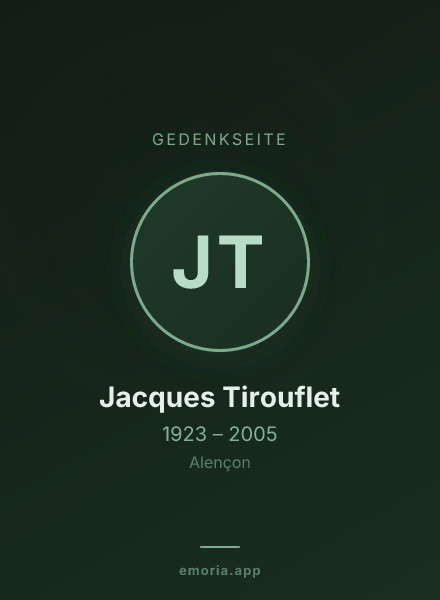 Gedenkportrait von Jacques Tirouflet