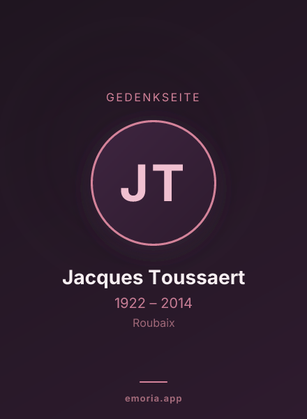 Gedenkportrait von Jacques Toussaert