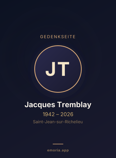 Gedenkportrait von Jacques Tremblay
