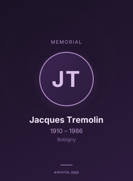 Memorial portrait of Jacques Tremolin