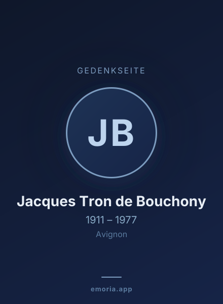 Gedenkportrait von Jacques Tron de Bouchony